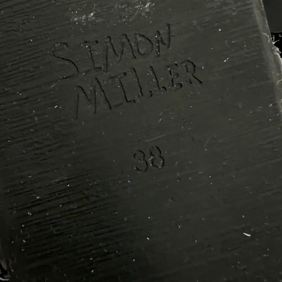 Simon Miller Dip Patent Vegan Leather Platform Slingback Sandals Black Size 8 - Picture 10 of 11